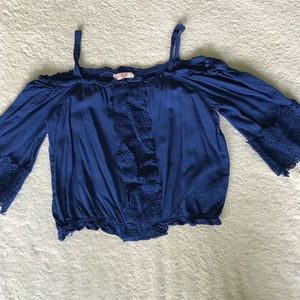 Blue juniors crop top